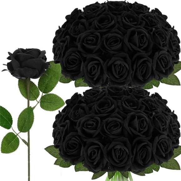 Roses Artificial Flowers, Fake Velvet Silk Roses in Bulk for Home Decor Indoor - Picture 7 of 7